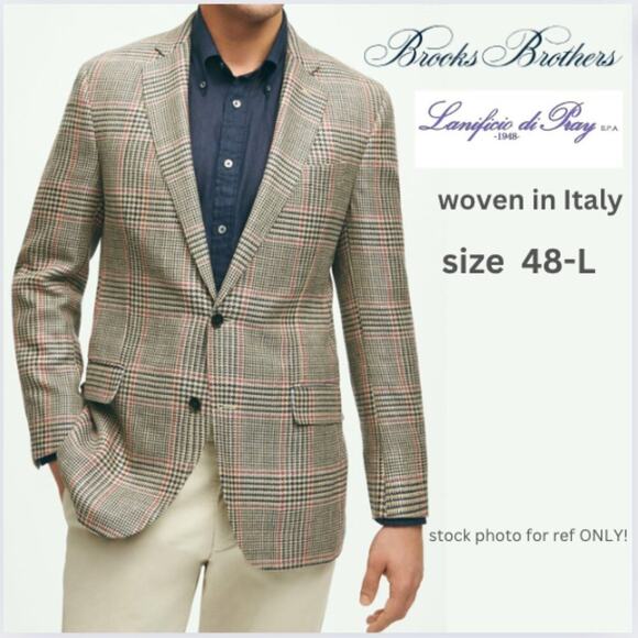 BROOKS BROTHERS Lanificio di PraySport Jacket Prince of Wales - SIZE 48-L